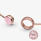 Pink Paisley 925 Sterling Silver Jewelry Charm Beads Bracelet Retro Rose