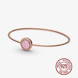 Pink Paisley 925 Sterling Silver Jewelry Charm Beads Bracelet Retro Rose