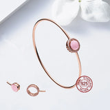 Pink Paisley 925 Sterling Silver Jewelry Charm Beads Bracelet Retro Rose