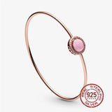 Pink Paisley 925 Sterling Silver Jewelry Charm Beads Bracelet Retro Rose