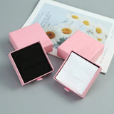 Pink Paper Box & Microfiber Bag Jewelry Sets for Wedding Christmas Gift