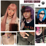 Pink Peach Heart Dog Bone DADDY&PUPPY Choker Necklace