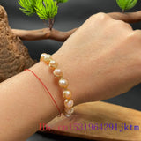 Pink Pearl Bracelets 925 Silver Amulet Jewelry Bangle