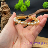 Pink Pearl Bracelets Men Amulets Gift Bracelet Talismans Bangles 925 Silver