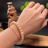 Pink Pearl Bracelets Men Amulets Gift Bracelet Talismans Bangles 925 Silver