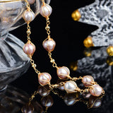 Pink Pearl Necklace 925 Silver Choker Charm Jewelry