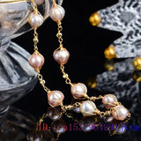 Pink Pearl Necklace 925 Silver Choker Charm Jewelry