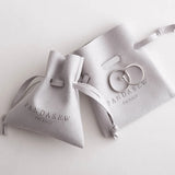 Pink Logo Printed Name Jewelry Packaging Wedding Favor Pouches