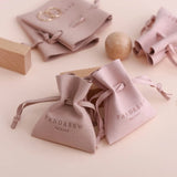 Pink Logo Printed Name Jewelry Packaging Wedding Favor Pouches