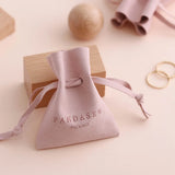 Pink Logo Printed Name Jewelry Packaging Wedding Favor Pouches