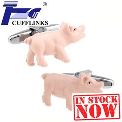 Pink Pig Cufflink Cuff Link 2 Pairs