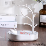 Pink Plastic Makeup Organizer Tree Shaped Jewelry Box