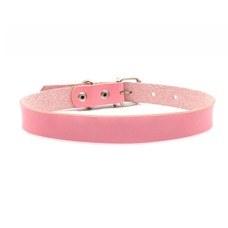 Pink Pu Leather Rhinestone Letter Necklaces For Women