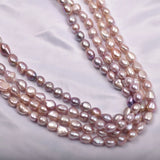 Pink Purple 9-10m Natural Freshwater Pearl DIY Necklace