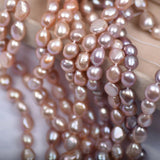 Pink Purple 9-10m Natural Freshwater Pearl DIY Necklace