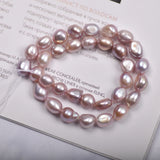 Pink Purple 9-10m Natural Freshwater Pearl DIY Necklace