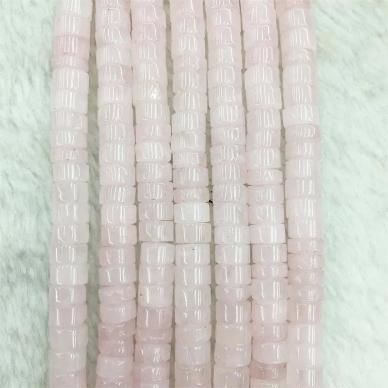Pink Quartz Jade Heishi Gemstone Flat Round Loose 3*6MM Beads