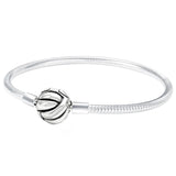 Pink Radiant Heart Love Knot Braided Clasp T-Bar Bracelet Bangle