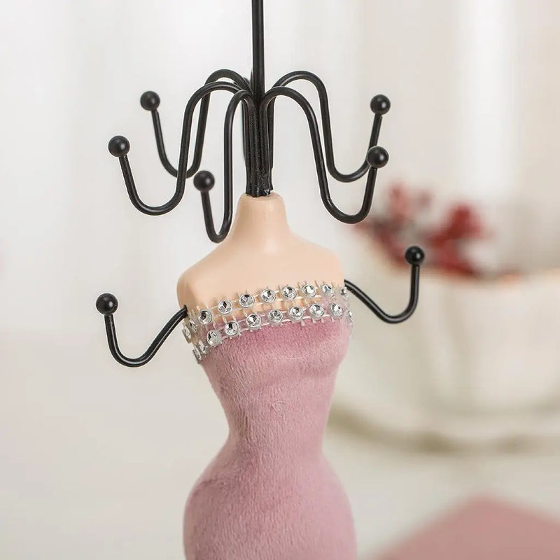 Pink Resin Mannequin Jewelry Display Stand Organizer