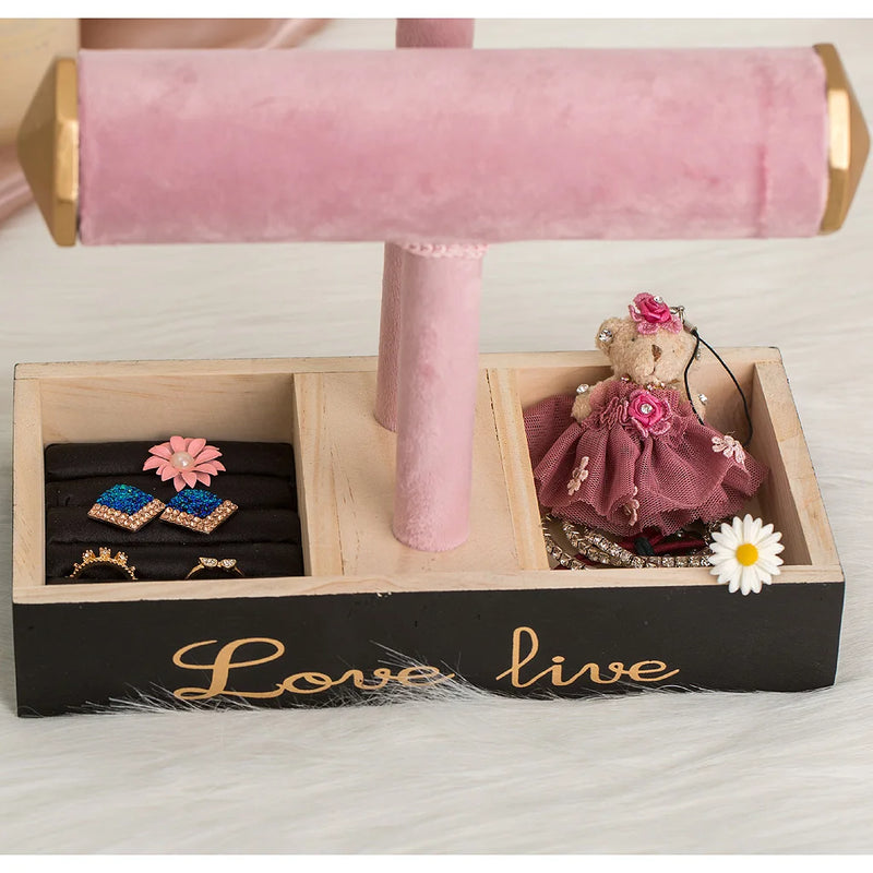 Pink Resin Table Top Necklace Bracelet Holder & Jewelry Display