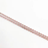 Pink Rhinestone 2 Circle Necklace Lady Crystal Jewelry Gift
