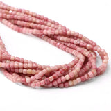Pink Rhodochrosite 2-3mm Square Stone Beads for DIY Jewelry Making