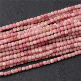 Pink Rhodochrosite 2-3mm Square Stone Beads for DIY Jewelry Making