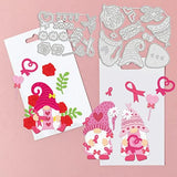 Pink Ribbon Gnome & Flower Die Cuts Breast Cancer Embossing