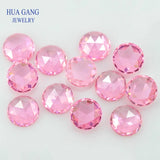 8mm Pink Round CZ Stone Flat Bottom AAAAA Loose Gems