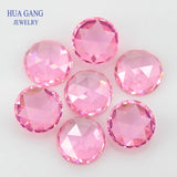 8mm Pink Round CZ Stone Flat Bottom AAAAA Loose Gems