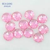 8mm Pink Round CZ Stone Flat Bottom AAAAA Loose Gems
