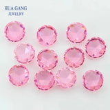 8mm Pink Round CZ Stone Flat Bottom AAAAA Loose Gems