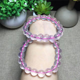 Pink Rose Powder Crystal Quartz Stone Bracelet Beads Jewelry Gift