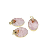 Pink Rose Quartz Crystal Necklace Pendant Oval Jewelry Statement