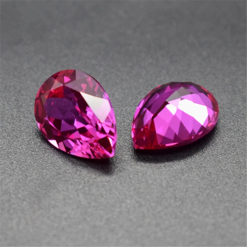 Pink Ruby Pear Shaped Faceted Gemstone Teardrop Cut Ruby Gem