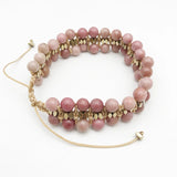 Pink & Hermatite Beads Bracelet Gift, Vingate Accessorries
