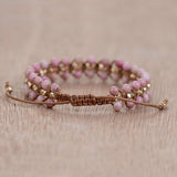 Pink & Hermatite Beads Bracelet Gift, Vingate Accessorries
