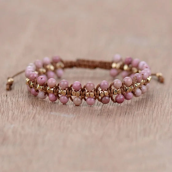 Pink & Hermatite Beads Bracelet Gift, Vingate Accessorries