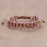 Pink & Hermatite Beads Bracelet Gift, Vingate Accessorries
