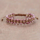 Pink & Hermatite Beads Bracelet Gift, Vingate Accessorries