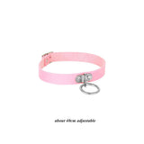 Pink Sexy Rock Gothic Collar Necklaces Leather Heart Rivets