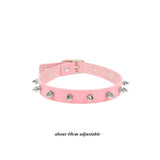 Pink Sexy Rock Gothic Collar Necklaces Leather Heart Rivets