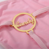 Pink Thong Name Pendant Body Chain For Women