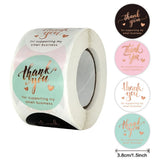 Pink Waterproof Thank You Sticker for Small Business
