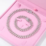 Pink Velvet Box for Jewelry Set