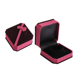 Pink Velvet Jewelry Box with Ribbon for Gift Packing