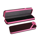 Pink Velvet Jewelry Box with Ribbon for Gift Packing