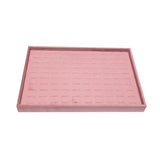 Pink Velvet Ring Tray Jewelry Organizer Necklace Earrings Pendant Storage Rack