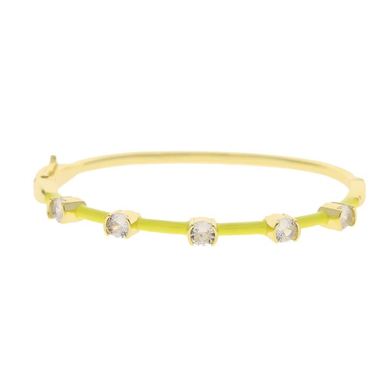 Pastel CZ Open Band Bangle for Women