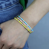 Pastel CZ Open Band Bangle for Women